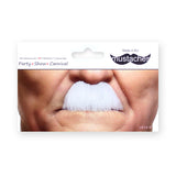 Moustache Chaplin blanche adhésive – déguisement soirée rétro, cinéma muet