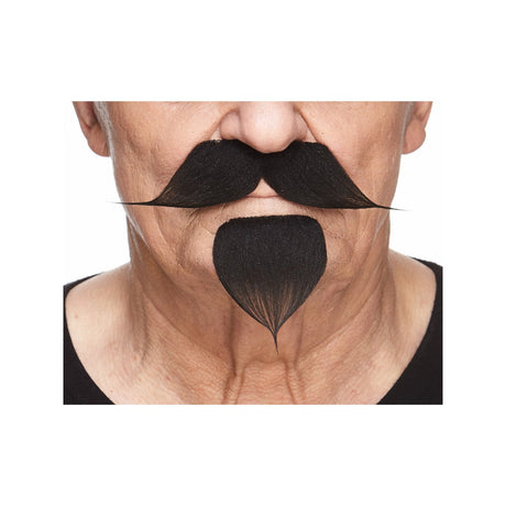 Moustache et barbichette noires – accessoire déguisement – soirées, carnaval