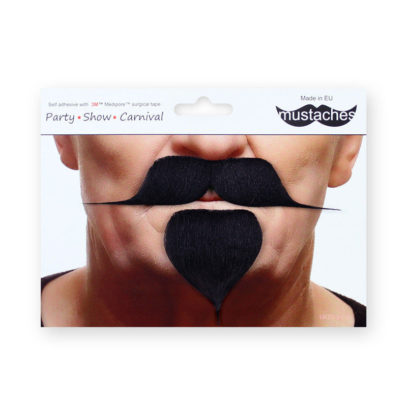 Moustache et barbichette noires – accessoire déguisement – soirées, carnaval
