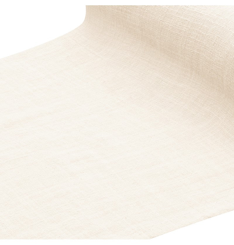 Nappe en coton lavé blanc – mariages, anniversaires – 125 × 240 cm
