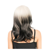 Perruque bicolore noir et blanc – coupe courte – soirée déguisée – femme