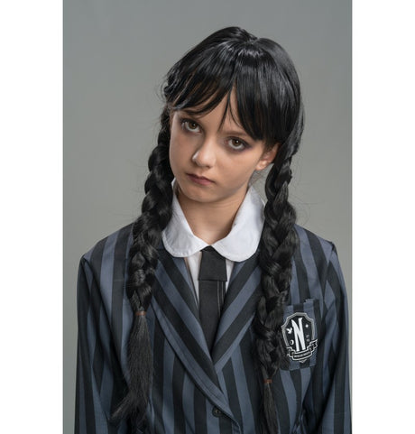 Perruque Mercredi © Addams enfant – Halloween et anniversaires – noir