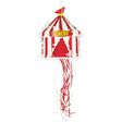 Pinata cirque vintage 27×27×35 cm pour anniversaire enfant, design exclusif, avec ficelles pour tirer ou à frapper yeux bandés, décoration fête thème cirque