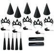 The image shows a party favor set designed for 10 people, featuring a "glitter noir mix" theme.