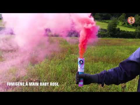Fumigène à main Baby – fumée colorée bleu/rose layette pour Baby Shower festif
