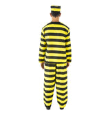 Déguisement prisonnier homme rayé noir et blanc – Halloween – 3 pièces