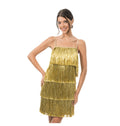 Robe charleston argent scintillante à franges – soirée Gatsby & années 20