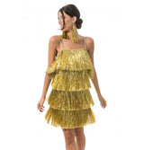 Robe charleston argent scintillante à franges – soirée Gatsby & années 20