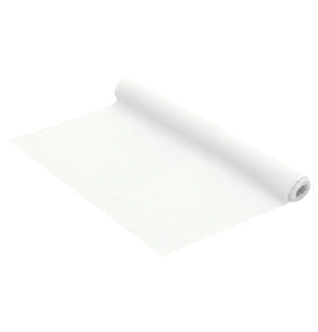 The image shows a roll of white decorative mesh or fabric, likely intended for use as a party decoration or table runner.