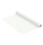 The image shows a roll of white decorative mesh or fabric, likely intended for use as a party decoration or table runner.