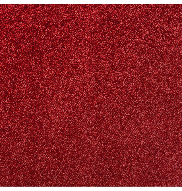 The image shows a roll of premium red sequin tablecloth, measuring 120cm x 3m, designed for party table decoration.