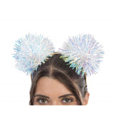 Serre-tête pompons irisés – accessoire fête & anniversaire – 1 pièce