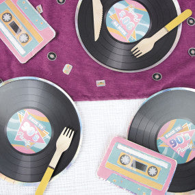 Serviettes cassette 90's motif vintage – lot de 16 – 19x29 cm