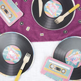 Serviettes cassette 90's motif vintage – lot de 16 – 19x29 cm