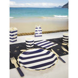 Serviettes festonnées marinière & or – lot de 16 – 33×33 cm
