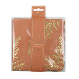 Serviettes  festonnées fougère terracotta et or – lot de 16 – 33x33 cm