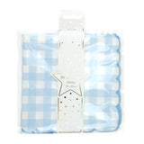 Serviettes festonnées vichy bleu pâle –  – lot de 16 – 33x33 cm