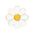 Pack of 16 marguerite-shaped paper napkins 32x32 cm with gold trim, FSC-certified daisy motif for Hippy Party, 70s or Easter table decoration