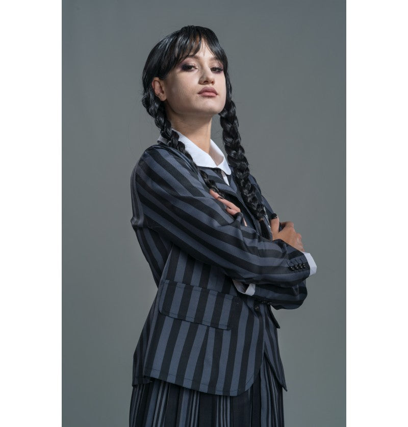 Déguisement Mercredi Addams – Wednesday © – noir et gris – 3 pièces adulte