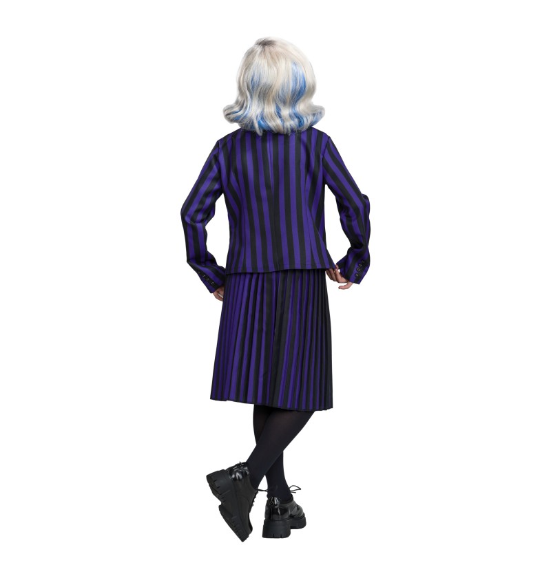 Déguisement Mercredi © fille – uniforme violet et noir – 3 pièces