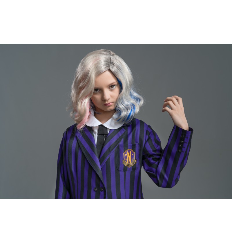 Déguisement Mercredi © femme – uniforme violet et noir – 3 pièces