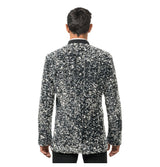 Veste velours noire à sequins argent – soirées disco, cabaret, Nouvel An